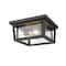 Z-Lite Seoul 3 Light Outdoor Flush Ceiling Mount Fixture, Black & Clear 571F-BK - alternate 2